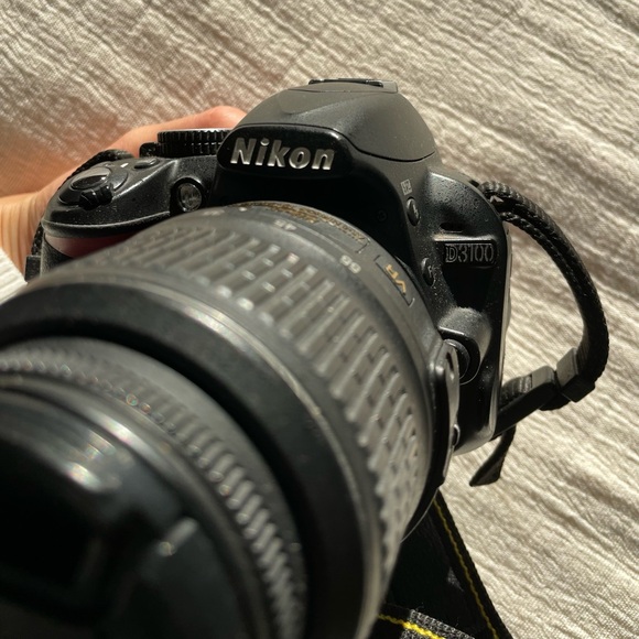 Nikon D3100 with camera bag, charger, lens, and tripod - Picture 6 of 9